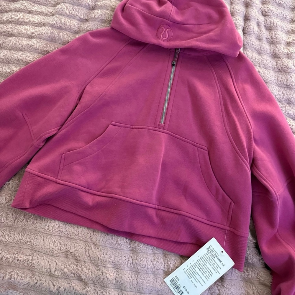 Pink lychee half zip lululemon scuba size xs